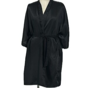 Frederick's‎ of Hollywood Short Sleeve Short Satin Robe Women's Size 1X